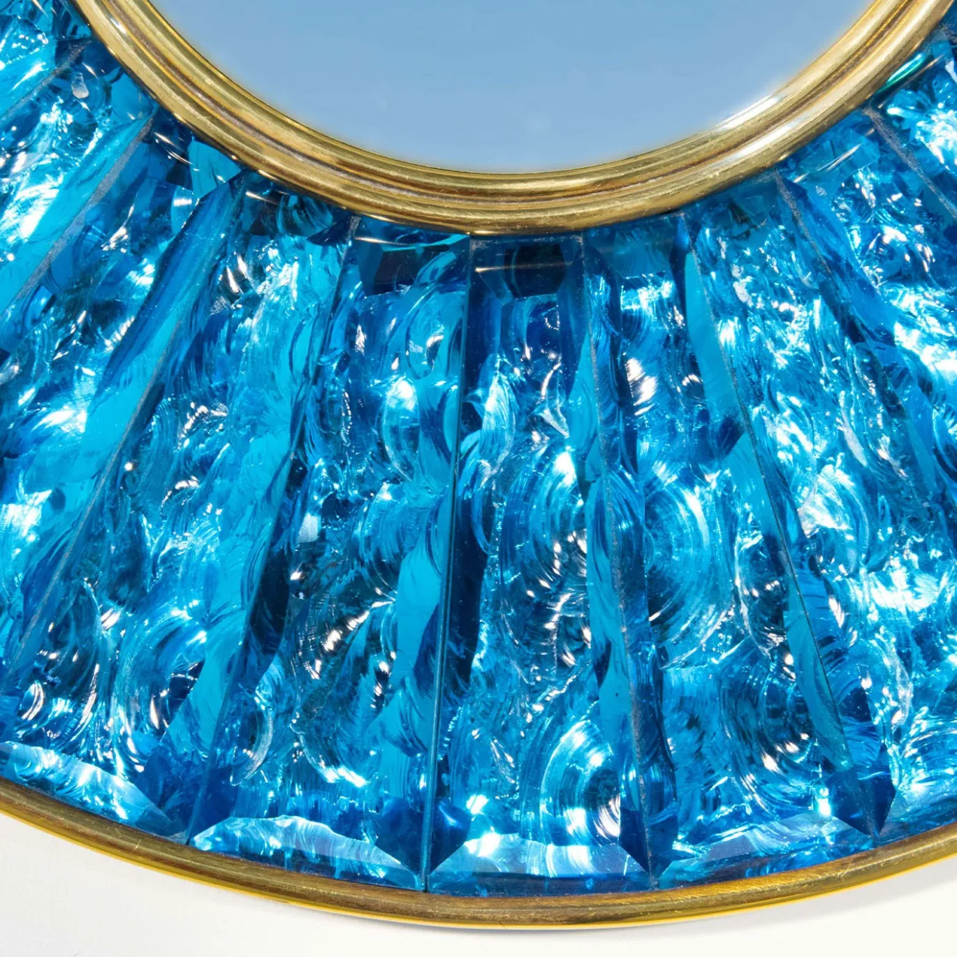 Mini specchio di cristallo blu Martelè