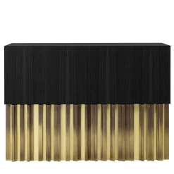Mirage Vintage con scultura in ottone fatta a mano Credenza nera