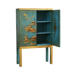 Mobile Bar in Legno Intagliato in Stile Chinoiserie Dante