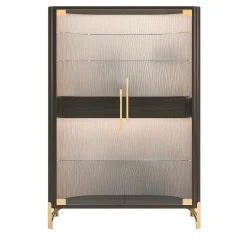 Mobile bar marrone a due ante con luce LED