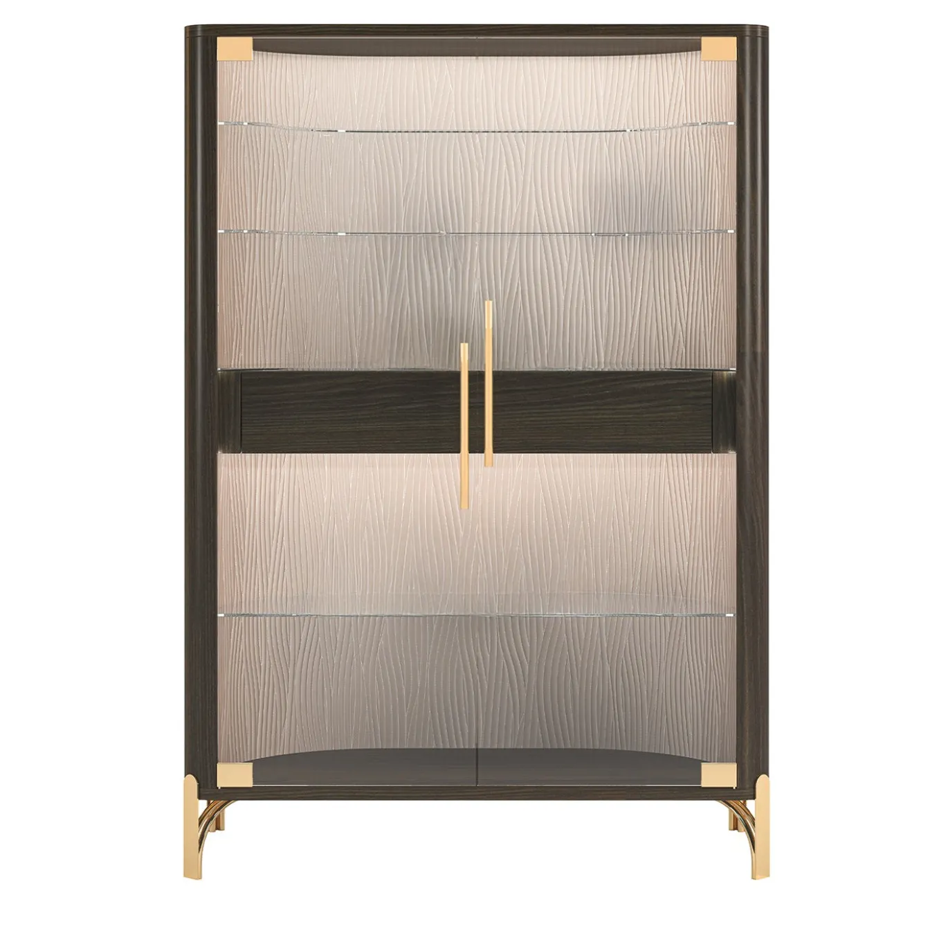 Mobile bar marrone a due ante con luce LED