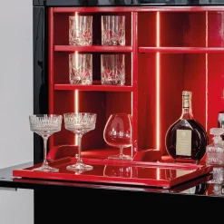 Mobile Bar Tanguy in Laccato Nero Lucido
