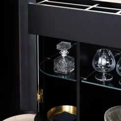 Mobile Bar Tiffany in laccato nero opaco