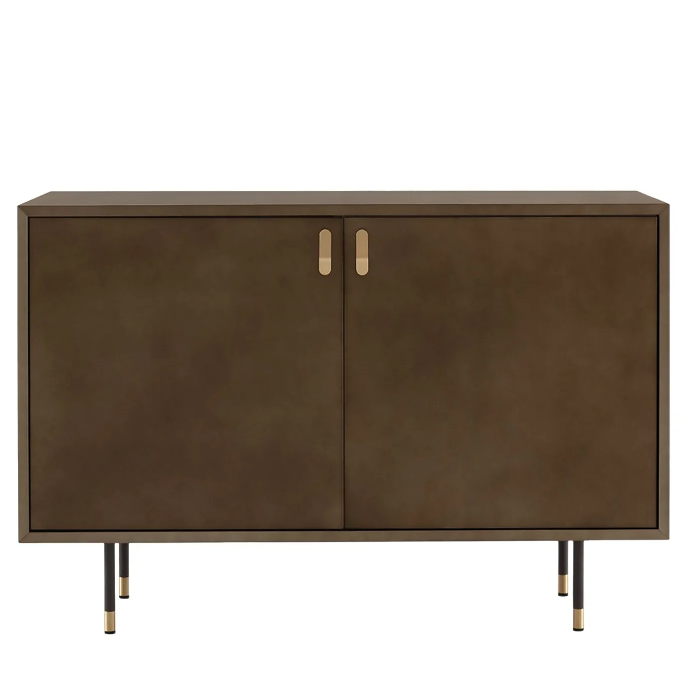 Mobile Bar Universe in Bronzo a 2 Ante con Dettagli in Ottone