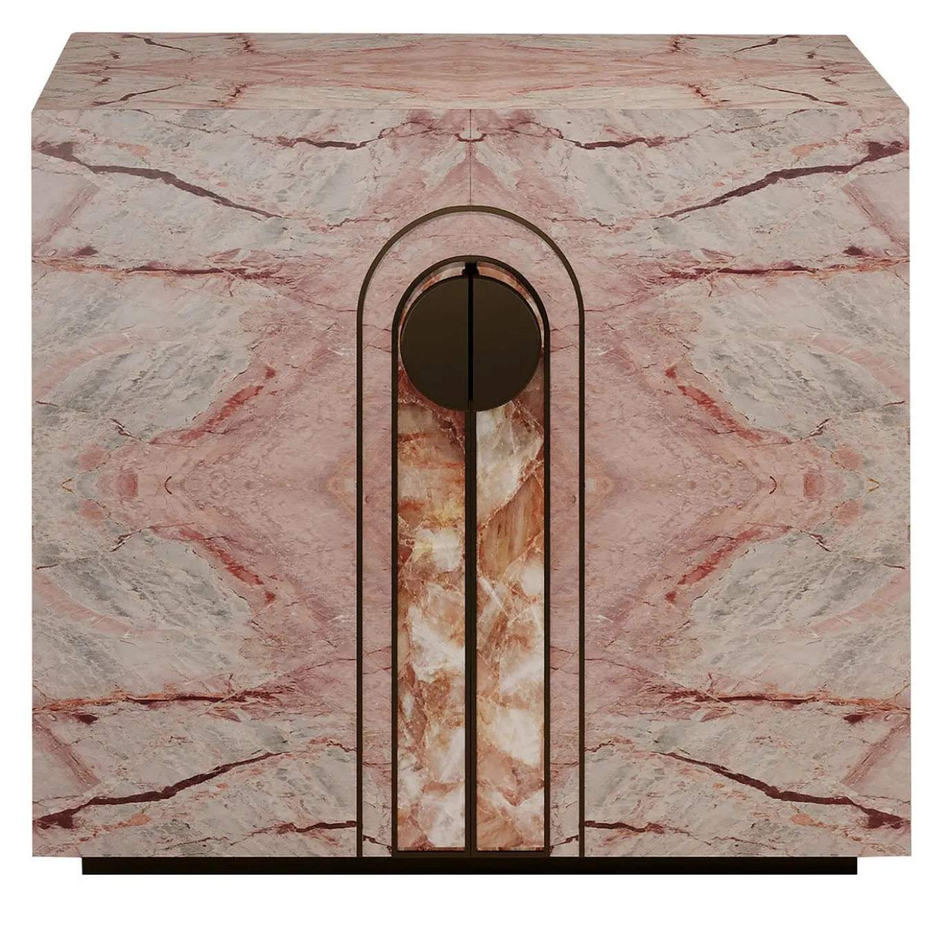 Mobile Consolle Aurelia in Marmo Siena Rosa di Sheree Stuart Design