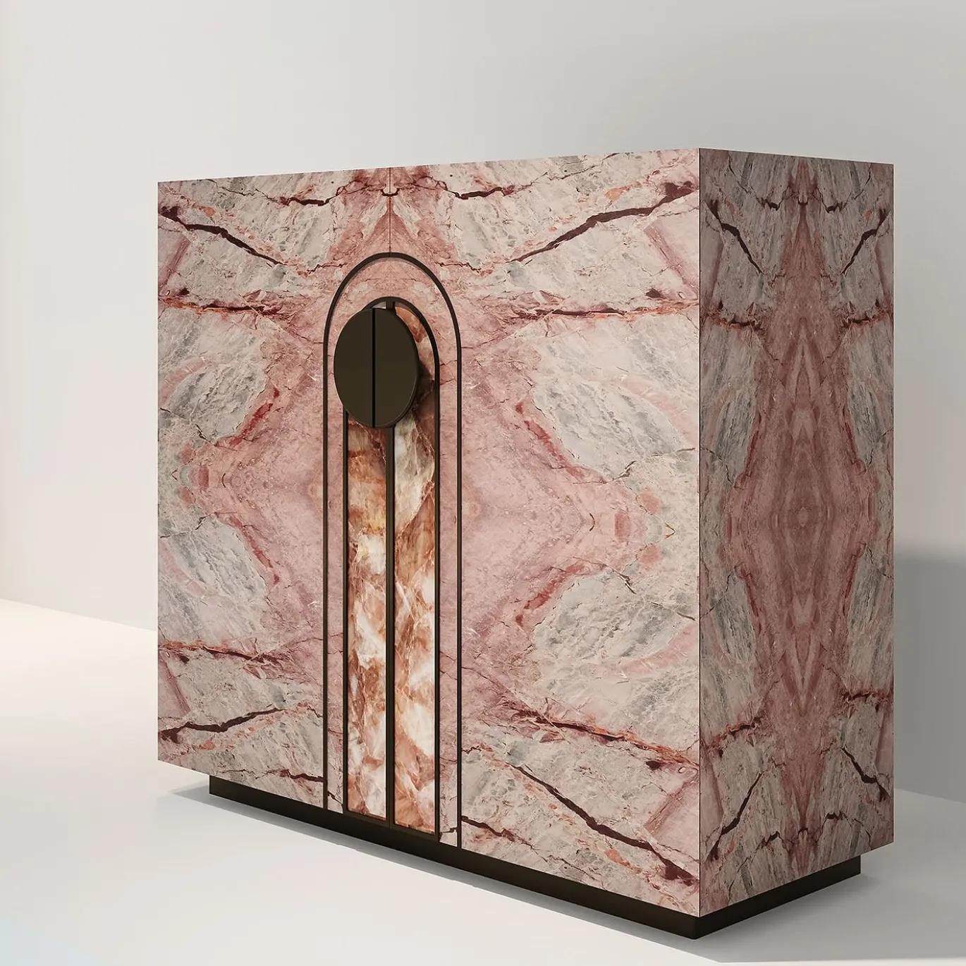 Mobile Consolle Aurelia in Marmo Siena Rosa di Sheree Stuart Design