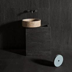 Mobile da bagno 60 in legno e lavabo in marmo Passage