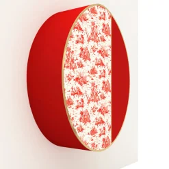 Mobile da parete cinese in Toile-de-Jouy rosso
