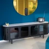 Mobile Settebello in vetro nero di Matteo Zorzenoni