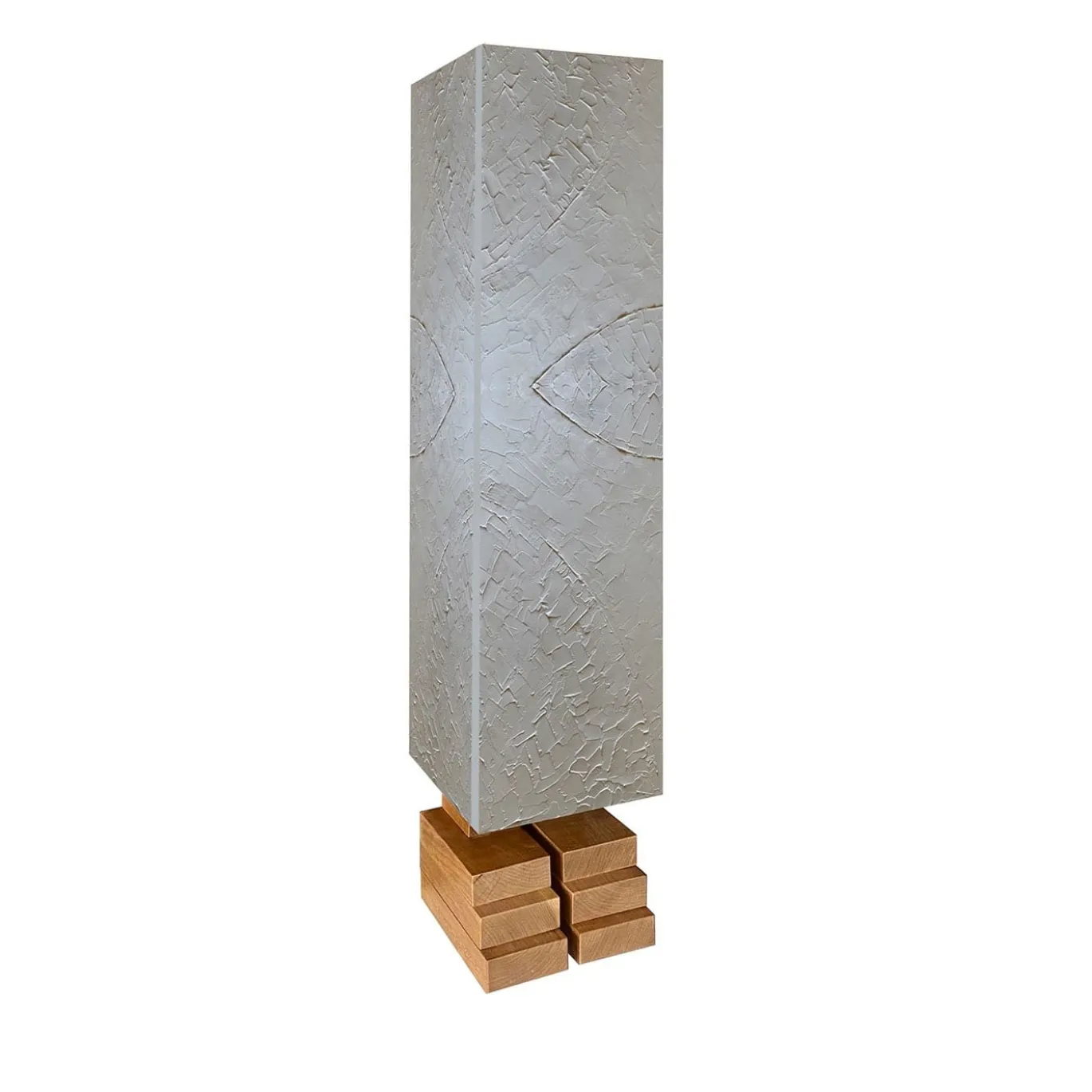Mobiletto Totem Maya con intonaco grigio di Pietro Meccani