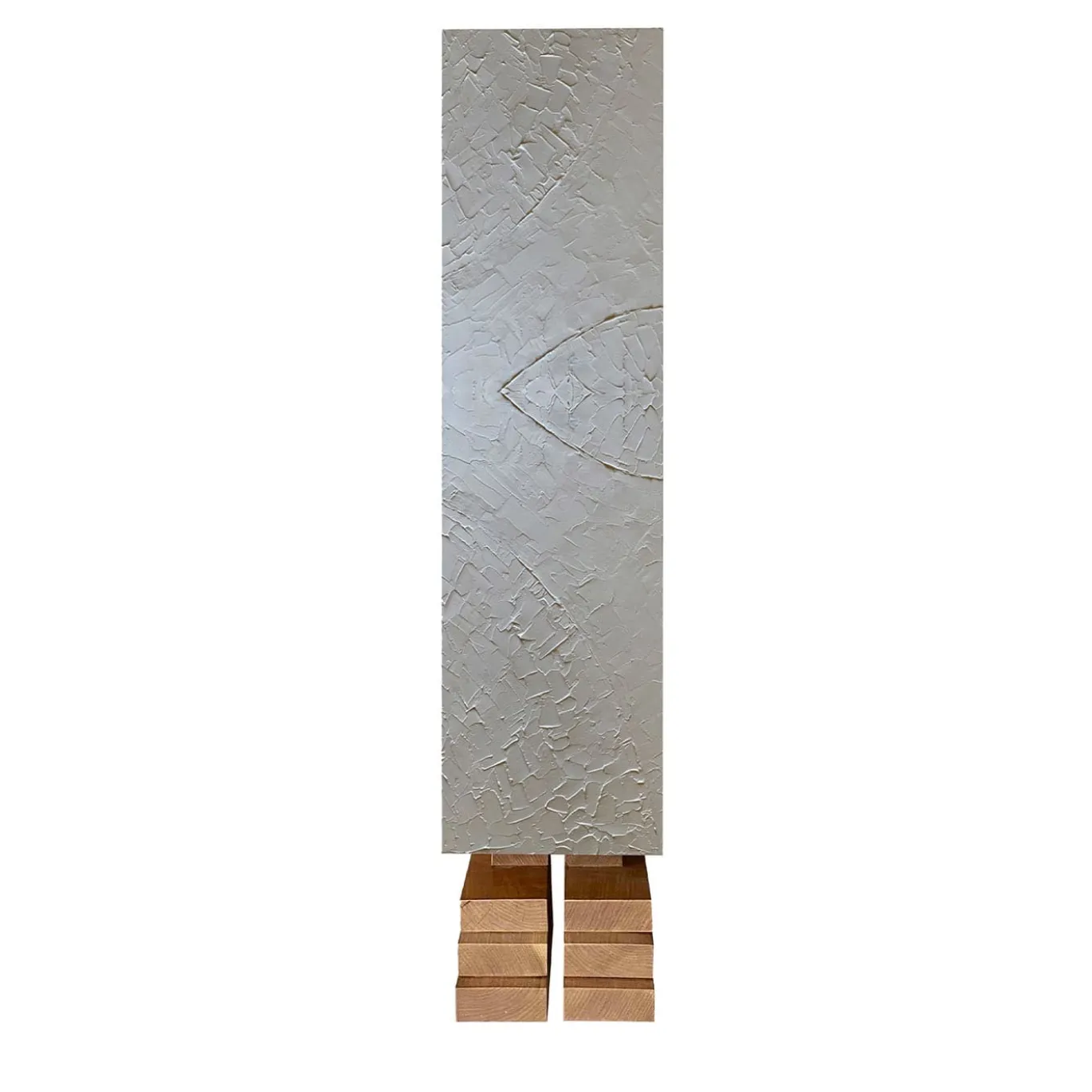 Mobiletto Totem Maya con intonaco grigio di Pietro Meccani