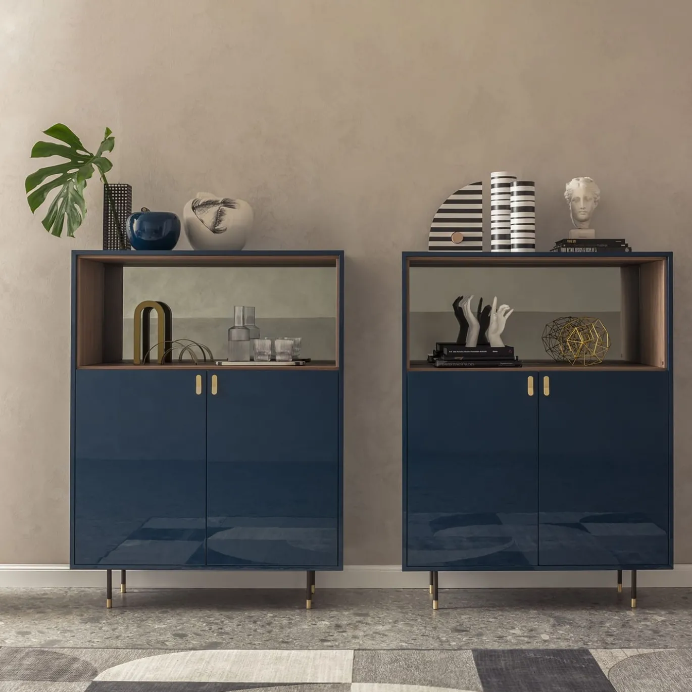Mobile Universe in Noce Canaletto Blu Cobalto