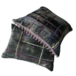 Mondrian 2 Cuscino rettangolare in velluto nero