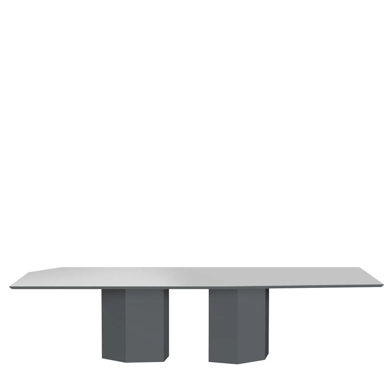 Monith Glossy Blue Cenere And Extra Clear Mirror Top Dining Table