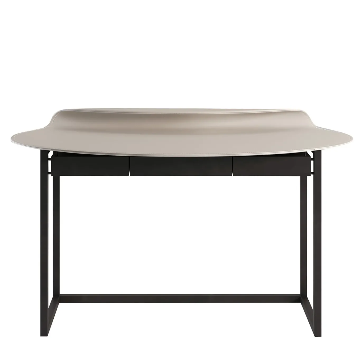 Nakamura Soul White And Black Matte Metal Desk With Drawers