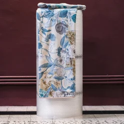 Notti D'Oriente Plaid in velluto con rami fiori e paesaggi