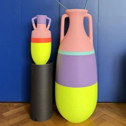 Nuova anfora gigante Teodosio giallo viola azzurro e rosa