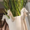Obice Horse 5 Teste Vaso decorativo bianco