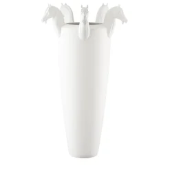 Obice Horse 5 Teste Vaso decorativo bianco