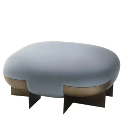 Ori Pouf in ottone e azzurro di Stormo Studio