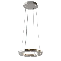 Otto Lampadario ottagonale argentato