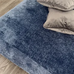 Ottomano grande Stone in tessuto blue