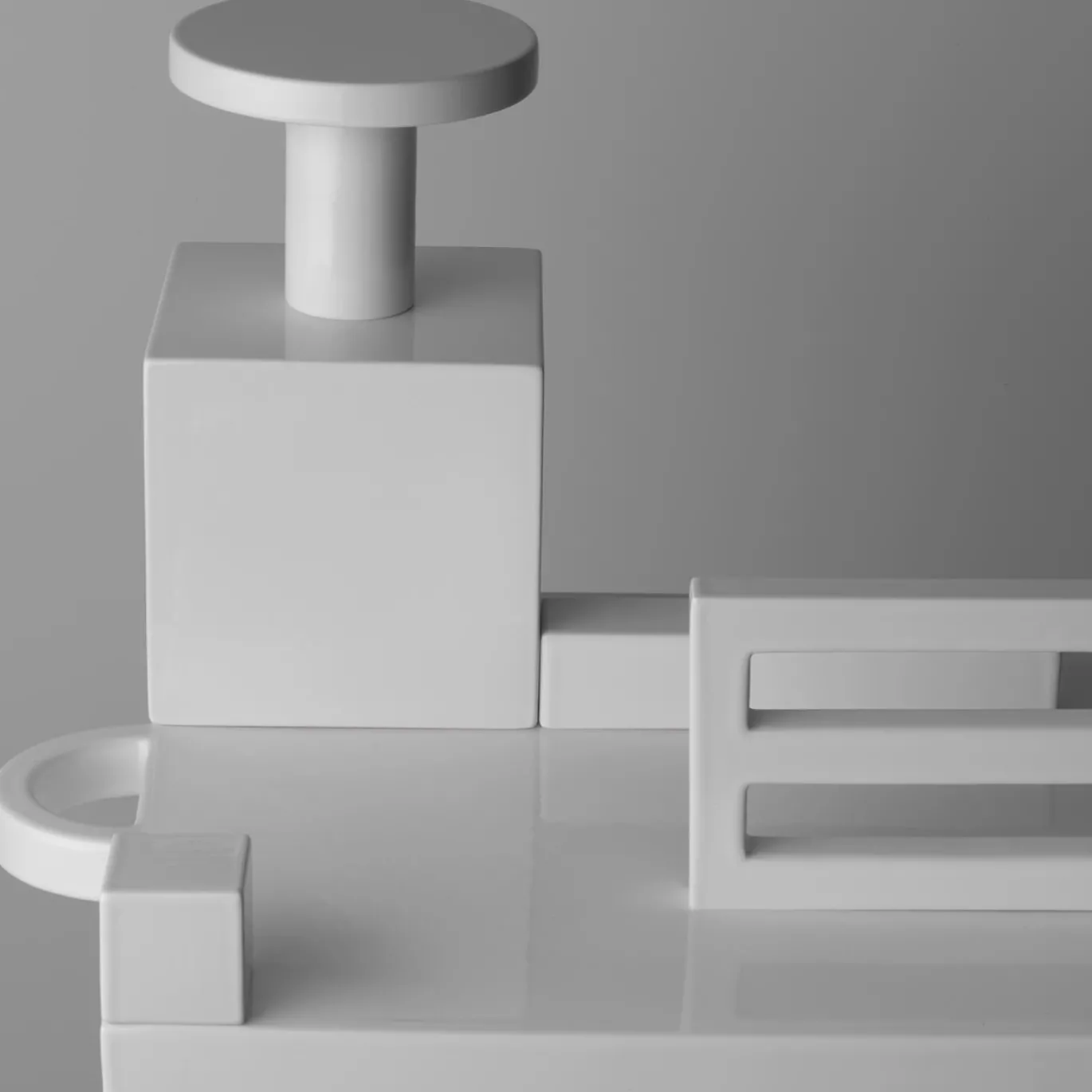 Paesaggi Scultura quadrata bianca di Nathalie Du Pasquier