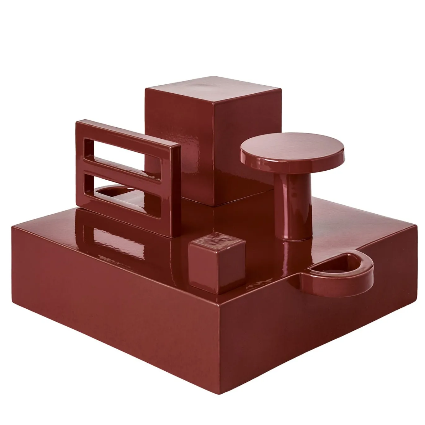 Paesaggi Scultura quadrata rossa di Nathalie Du Pasquier