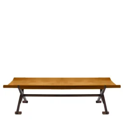 Panca Branda in cuoio pieno fiore cognac