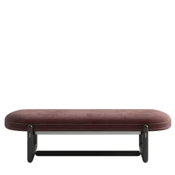 Panca Cecil Bordeaux in legno e pelle