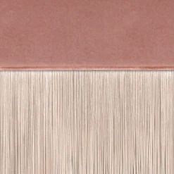 Panca con Frange Bicolore in Velluto Rosa di Lorenza Bozzoli