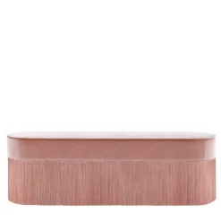 Panca con Frange in Velluto Rosa di Lorenza Bozzoli