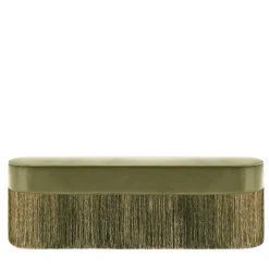 Panca con Frange in Velluto Verde di Lorenza Bozzoli