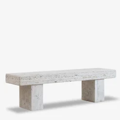 Panca da esterno in Travertino beige Vicum