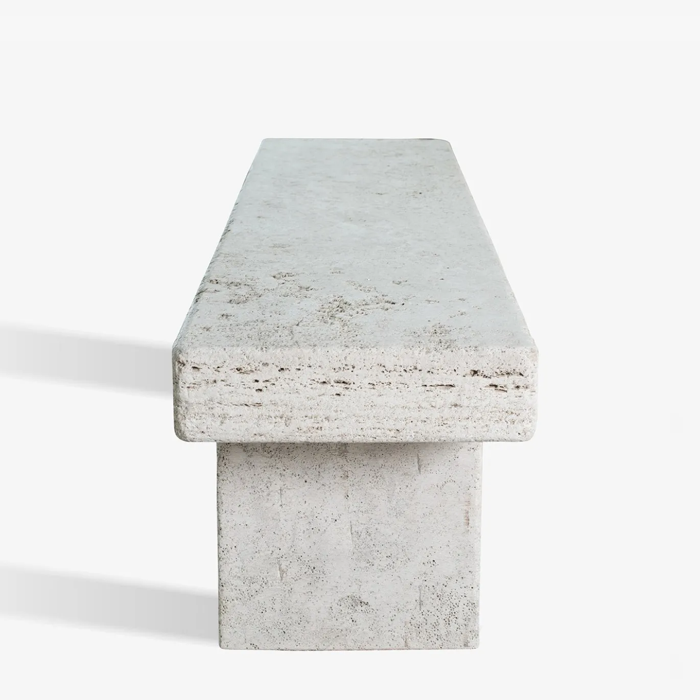 Panca da esterno in Travertino beige Vicum