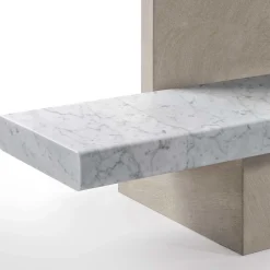 Panca da Esterno Span con Schienale in Marmo Bianco di Carrara di John Pawson