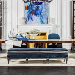 Panca Elliot in Velluto Blu
