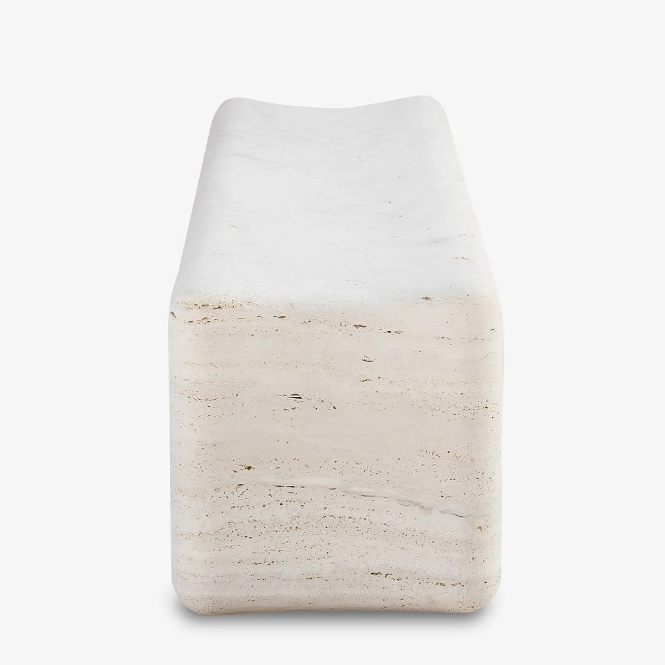 Panca esterna in pietra travertino beige Tinia