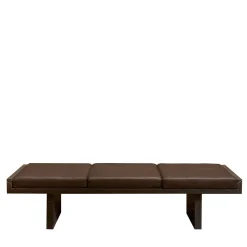 Panca Ever in Persian Grey e cuscini in pelle