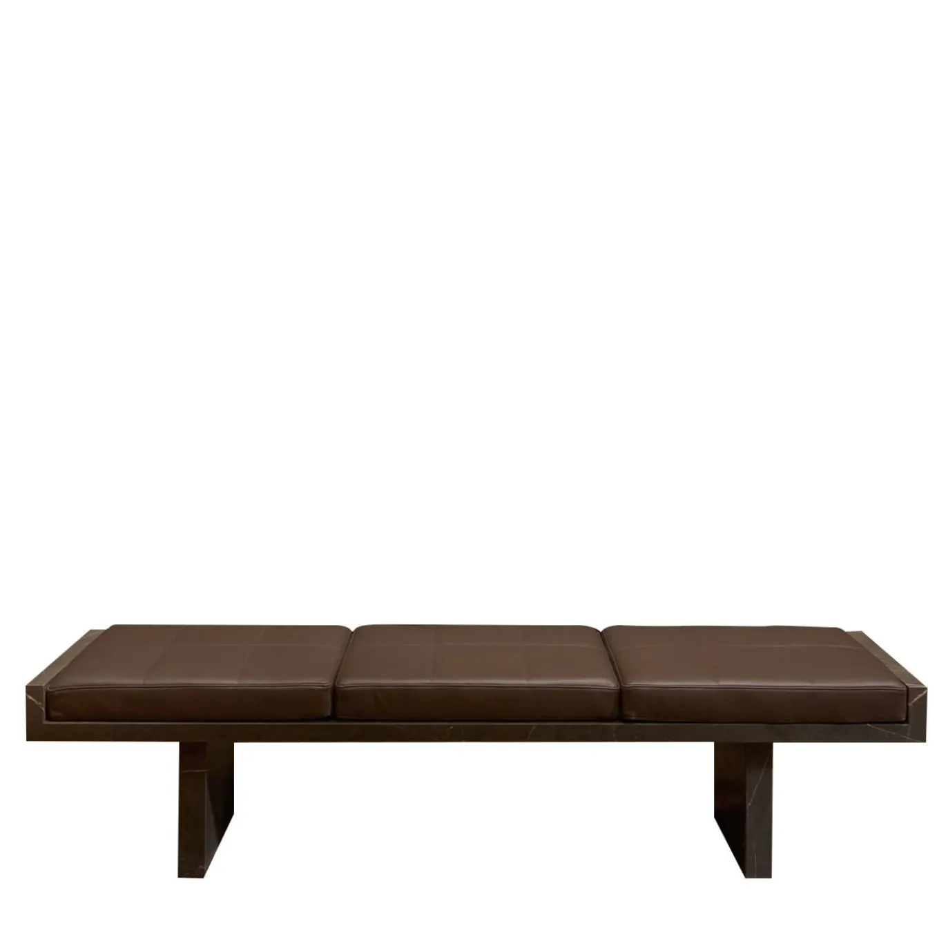 Panca Ever in Persian Grey e cuscini in pelle