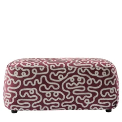 Panca Imbottita Eos Small Bordeaux con Motivo Bianco