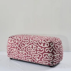 Panca Imbottita Eos Small Bordeaux con Motivo Bianco