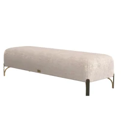 Panca imbottita Flare 02 beige con gambe metalliche