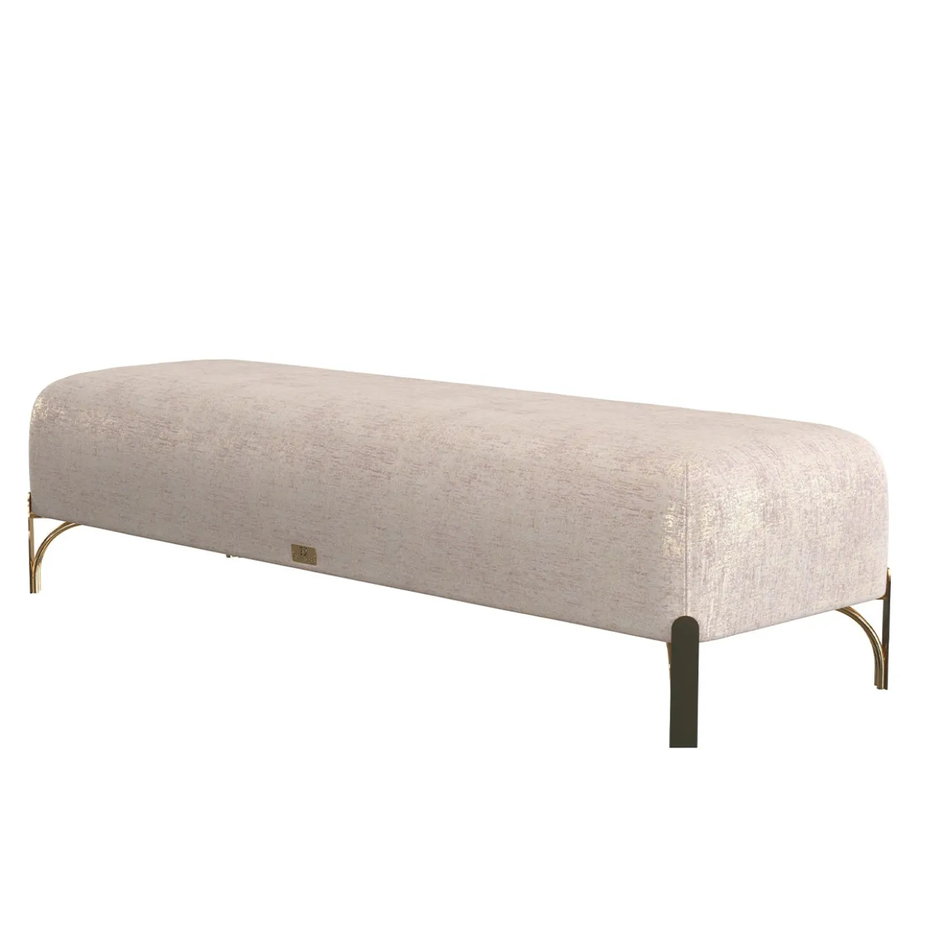 Panca imbottita Flare 02 beige con gambe metalliche