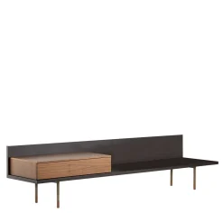 Panca Plank in noce e frassino nero