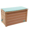 Panca portaoggetti in legno azzurro