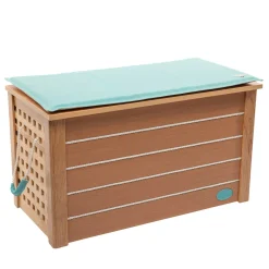 Panca portaoggetti in legno azzurro