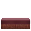 Panca rettangolare Bordeaux con frange multicolori