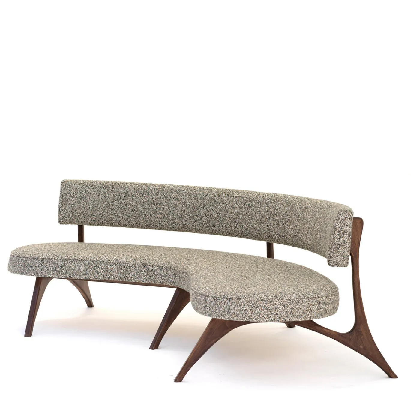 Panca scultorea con gambe in legno Massimo