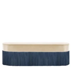 Panchina beige e blu con frange